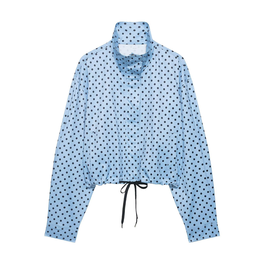 Damen nan weite High-Waist Schlaghose mit Punkteprint und elastischem Bund Echo Archiv