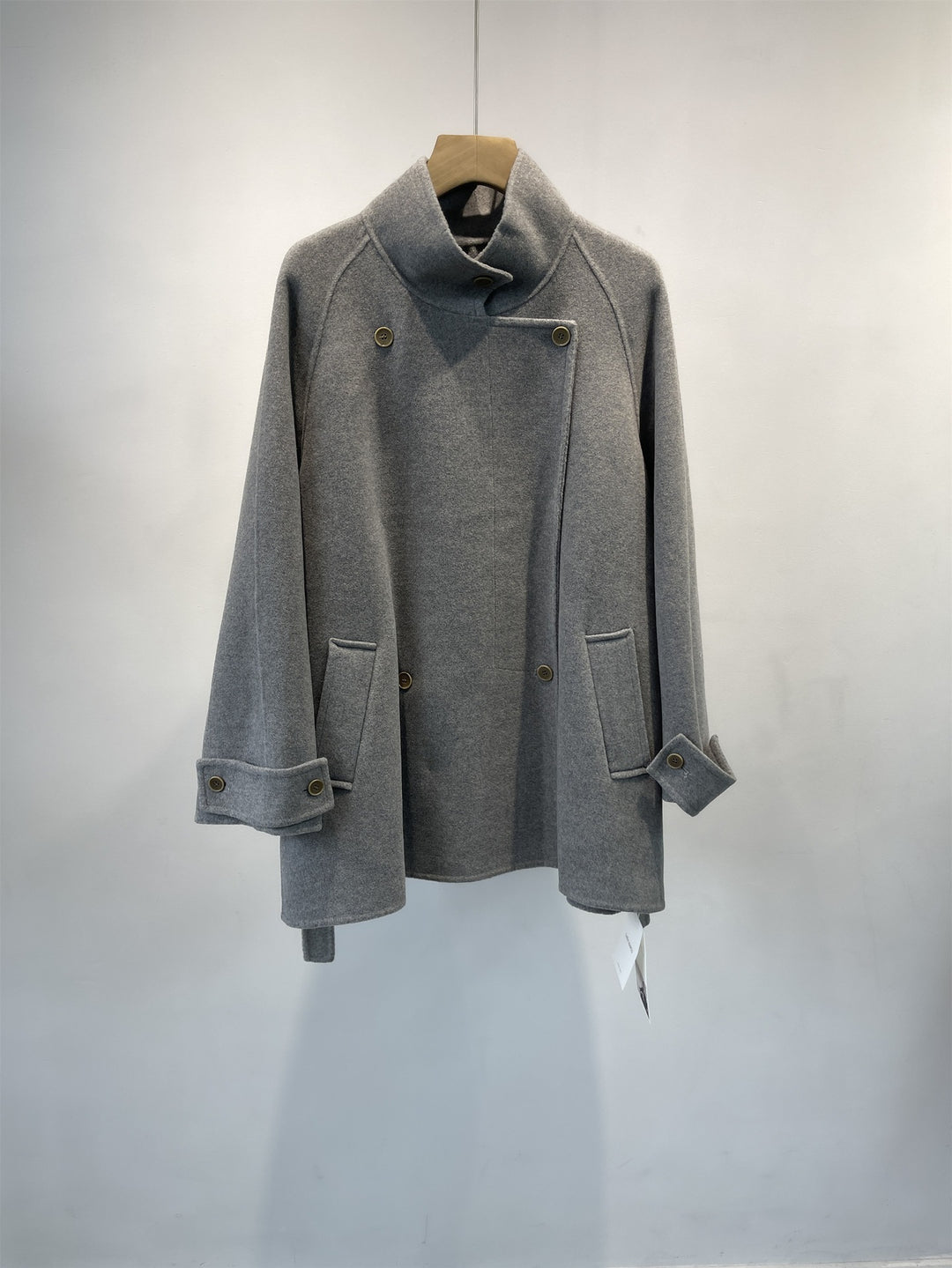 Damen maßgeschneiderter doppelt gestrickter Wollmischmantel – Célinea