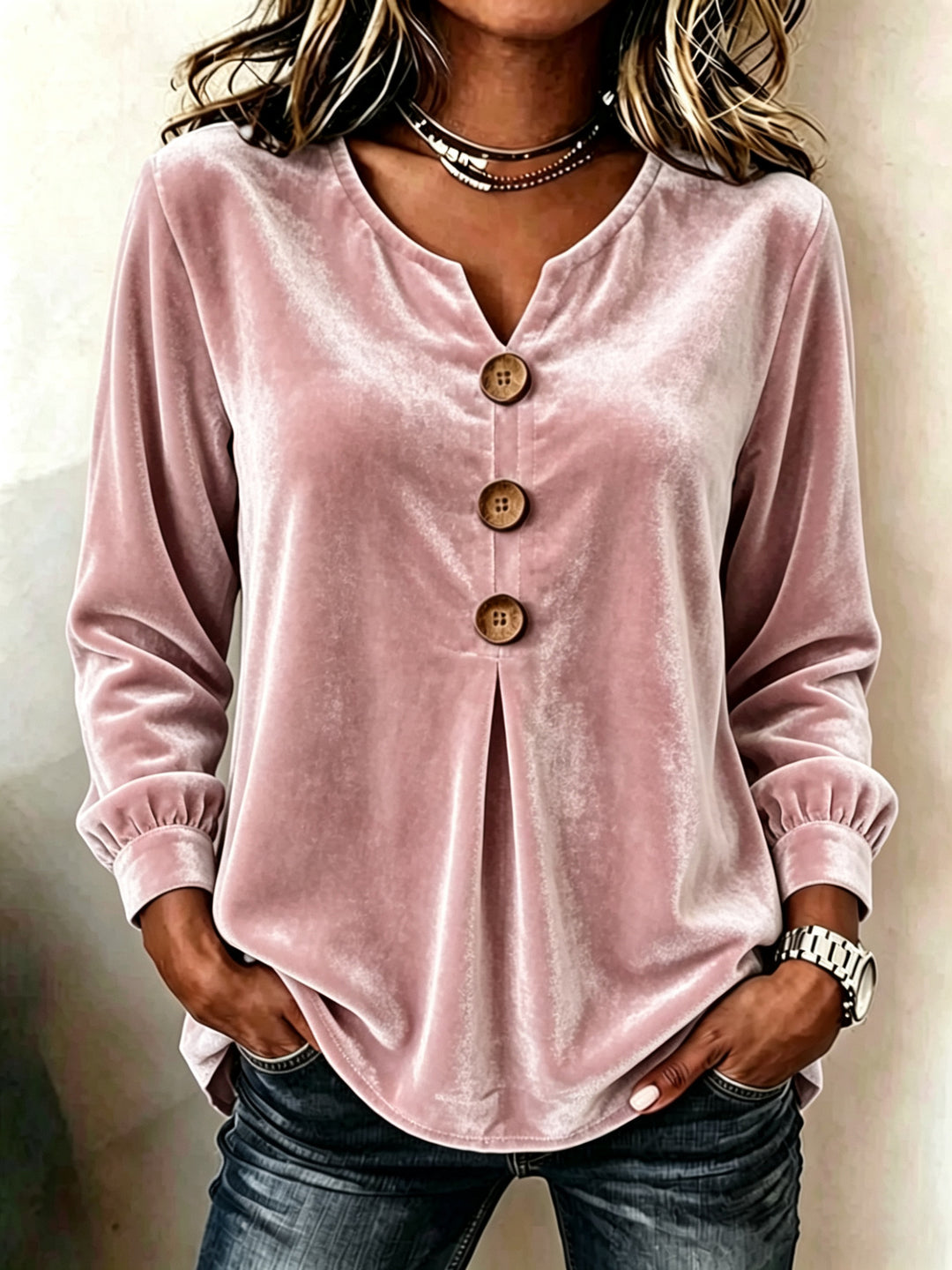 Damen Elegante und komfortable Veloursbluse Echo Archiv