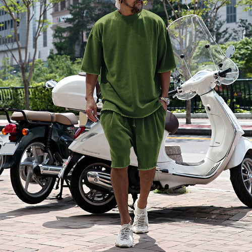 Herren lässiges Kurzarm-T-Shirt mit bequemen Sweatshorts Echoarchiv