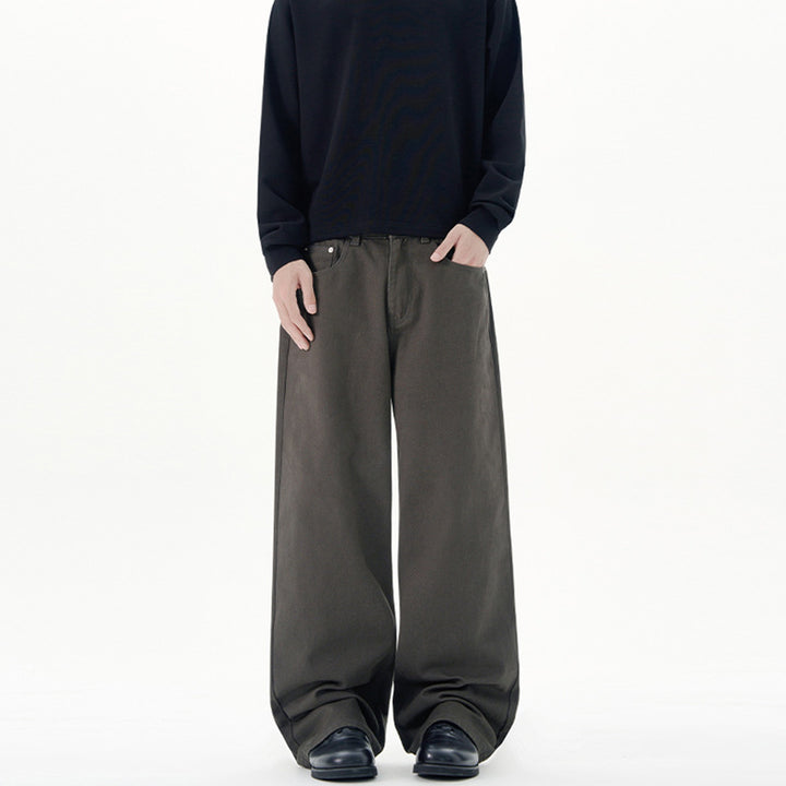 Herren Weite Baumwoll-Denim-Jeans im Straight‑Baggy‑Schnitt mit hoher Bundlinie Echo Archiv