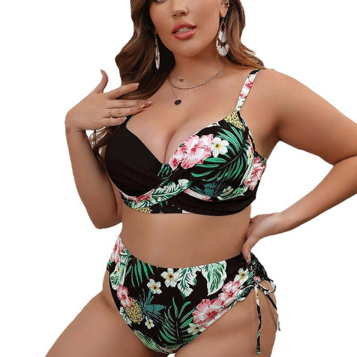 Damen Hochtailliertes Bikini-Set mit floralem Wickel-Top Echo Archiv