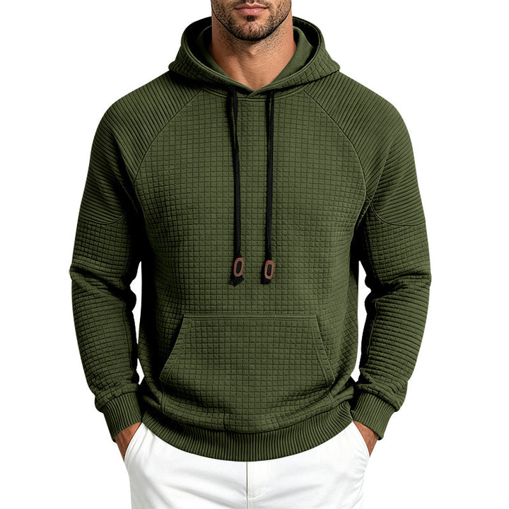 Herren Strukturierter Kapuzenpullover aus Waffeljersey mit Kängurutasche und Raglanärmeln Echoarchiv