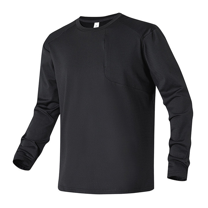 Herren Funktionslongsleeve mit atmungsaktiven Eigenschaften und praktischer Tasche Echoarchiv