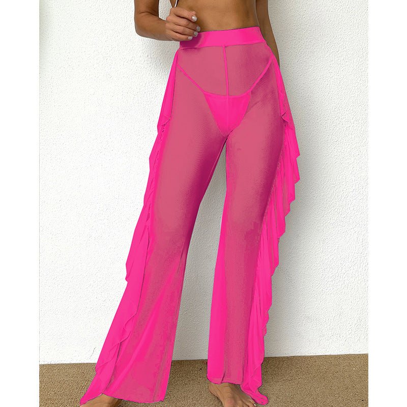 Damen Elegante Strandhose mit verspielten Rüschendetails Echo Archiv