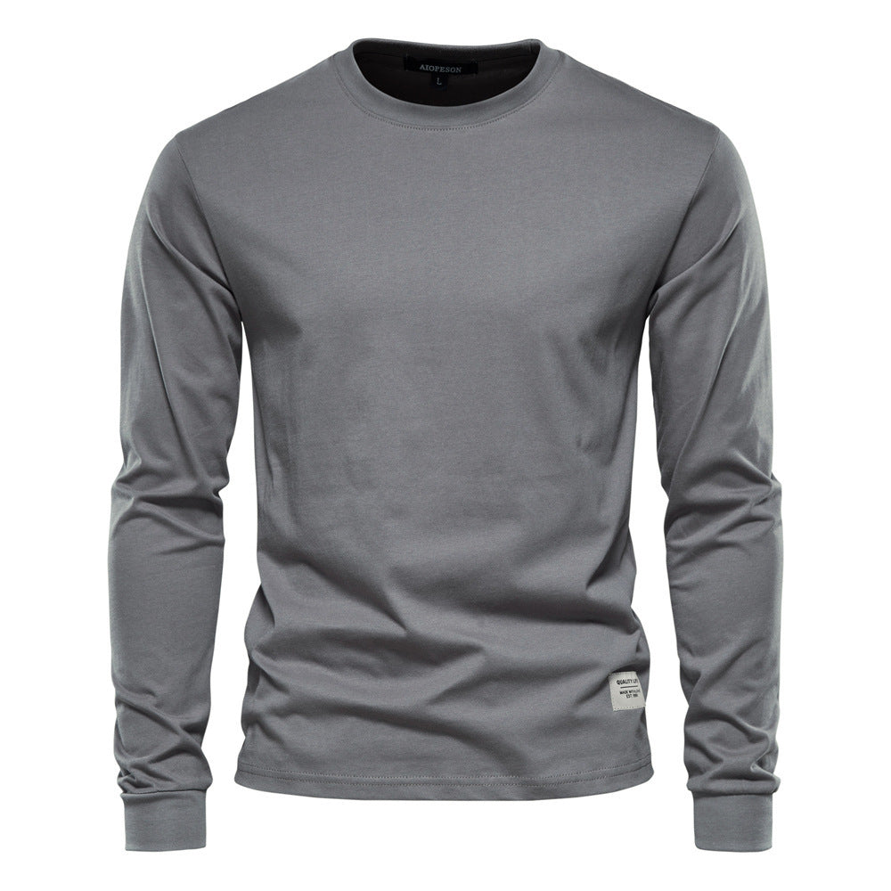 Herren nan klassisches langärmliges Baumwollshirt mit Rundhalsausschnitt und elastischen Bündchen Echo Archiv