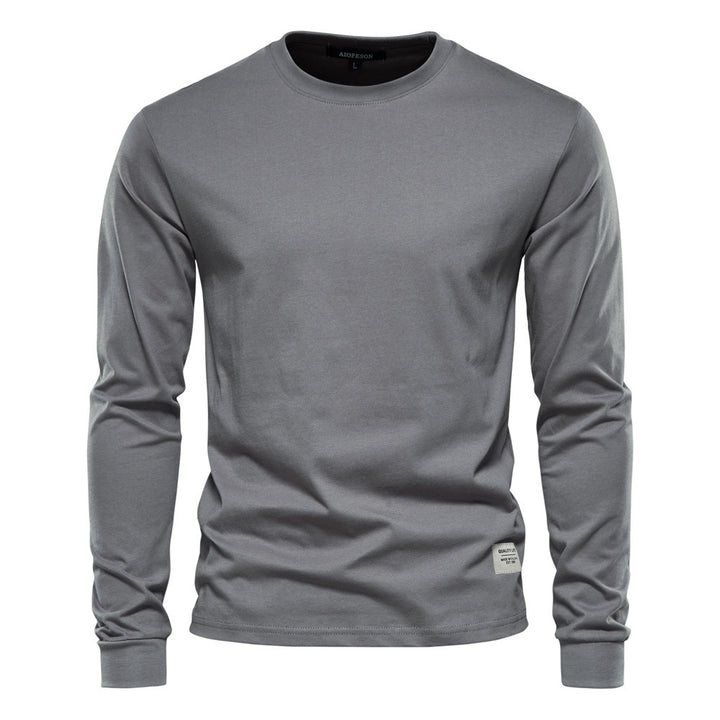 Herren nan klassisches langärmliges Baumwollshirt mit Rundhalsausschnitt und elastischen Bündchen Echo Archiv