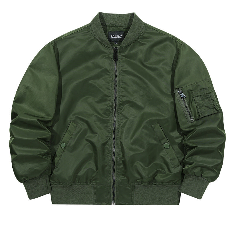 Men's matte-shell insulated bomber jacket with reinforced sleeve zip pocket and snap-flap hand pockets – Brevano