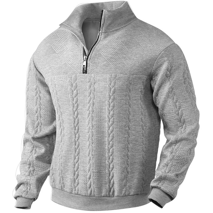 Herren Hoher Kragen Strickpullover mit Reißverschluss Echoarchiv