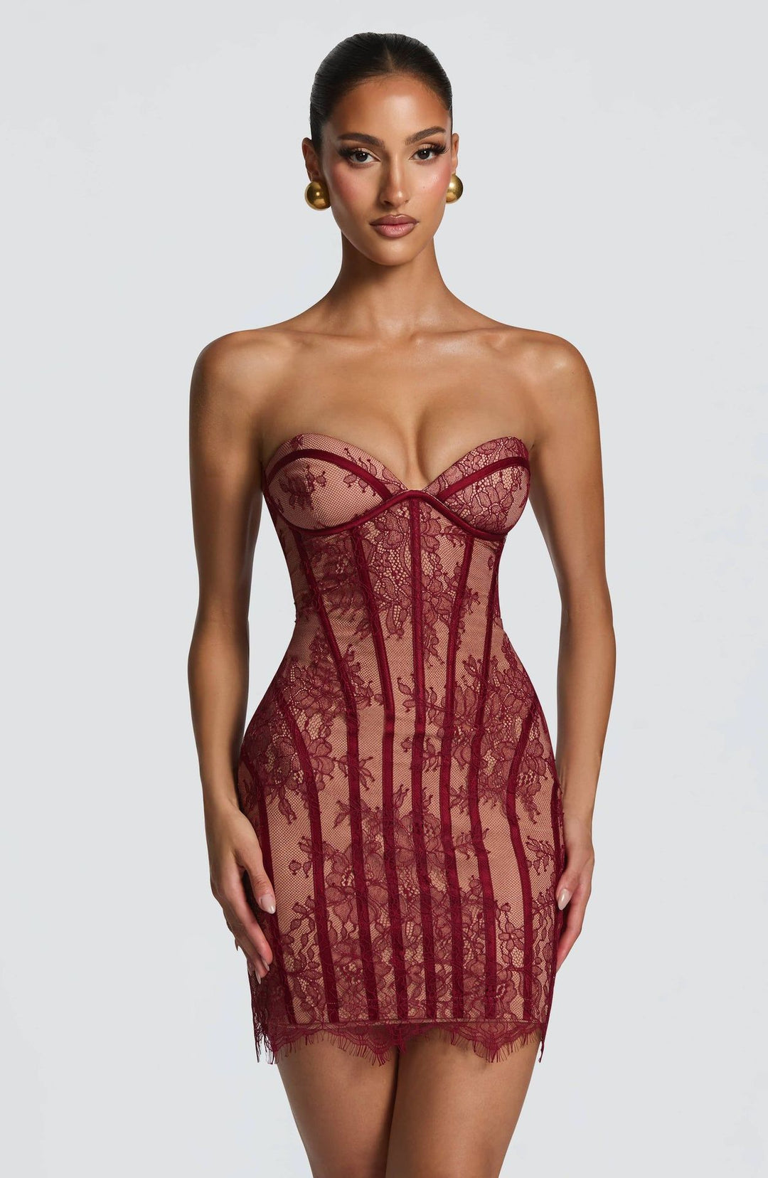 Damen Elegantes Korsettkleid mit Spitzenverzierung und transparenter Optik Echo Archiv