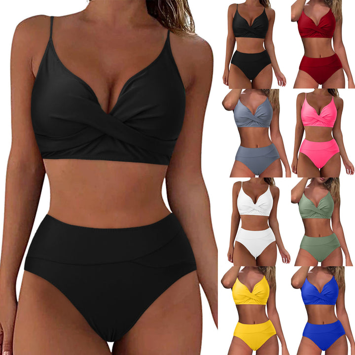 Damen Hochtailliertes Bikini-Set mit raffiniertem Twist-Oberteil Echo Archiv