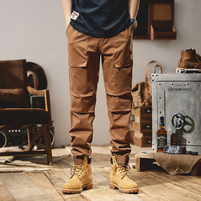 Herren Funktionale Kargo-Joggerhose mit Kniepaneelen, elastischen Bündchen und Mehrfachtaschen Echo Archiv