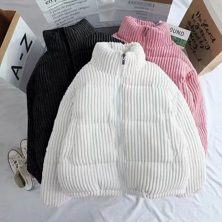 Damen nan gesteppte Cord-Optik Teddyjacke mit Stehkragen elastischen Bündchen und Kordelzug Echo Archiv
