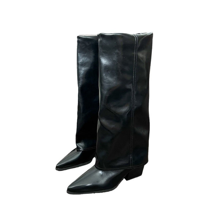 Damen Elegante und schicke Stiefel mit Blockabsatz Echo Archiv