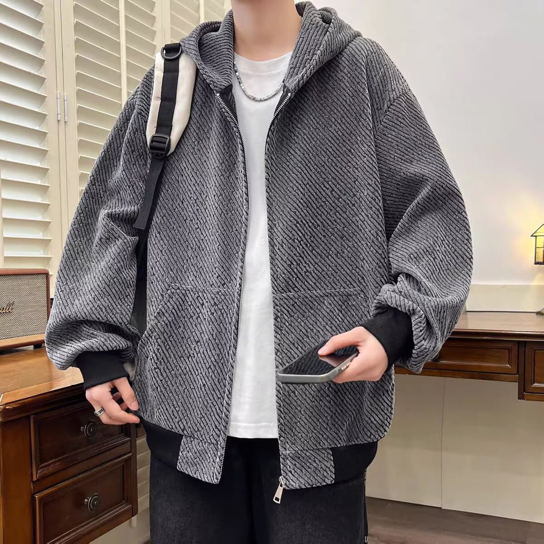 Damen Modische Jacke mit Kapuze und asymmetrischem Schnitt Echoarchiv