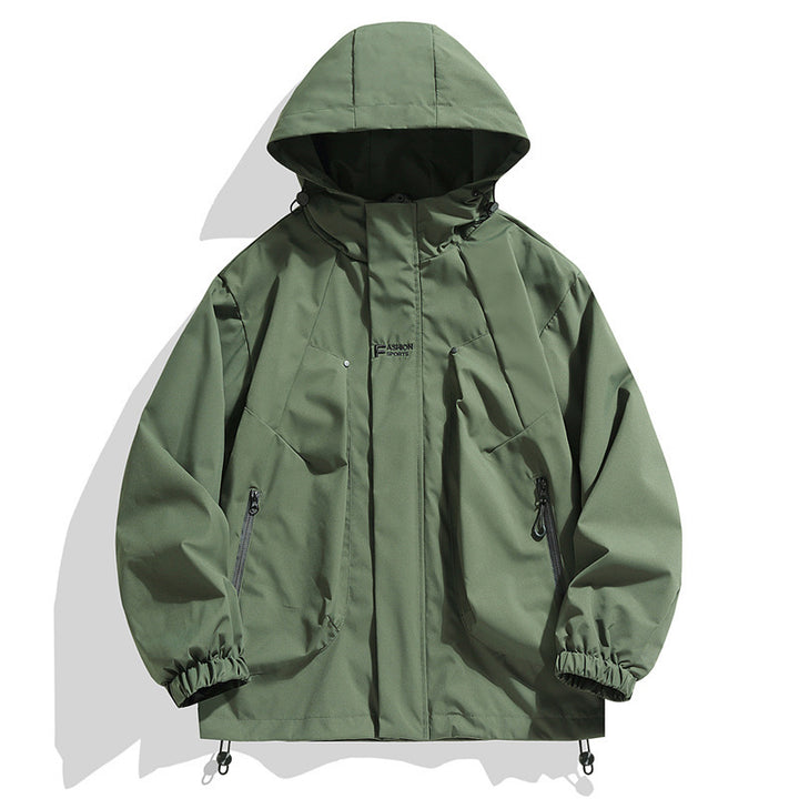 Herren wasserfeste Sportjacke mit verstellbarer Kapuze Echoarchiv