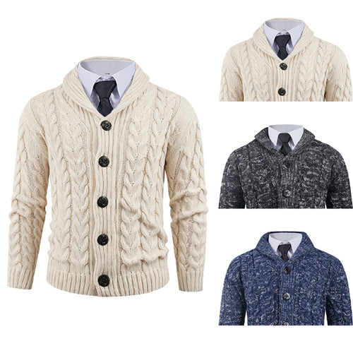Herren Strickjacke mit Zopfmuster und schickem Schalkragen Echoarchiv