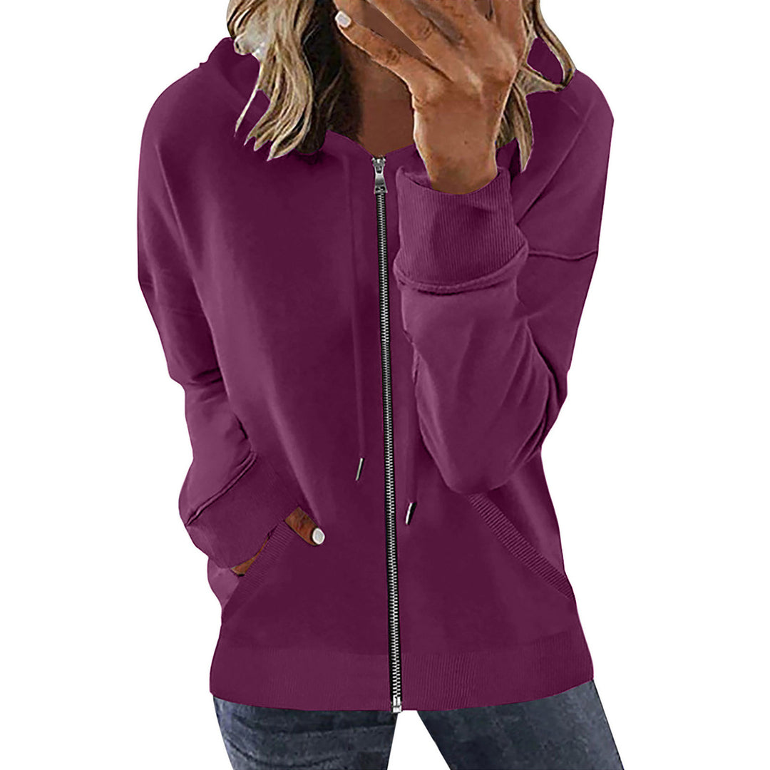 Damen nan Kapuzenjacke mit durchgehendem Reißverschluss, Kängurutaschen und elastischen Bündchen Echo Archiv
