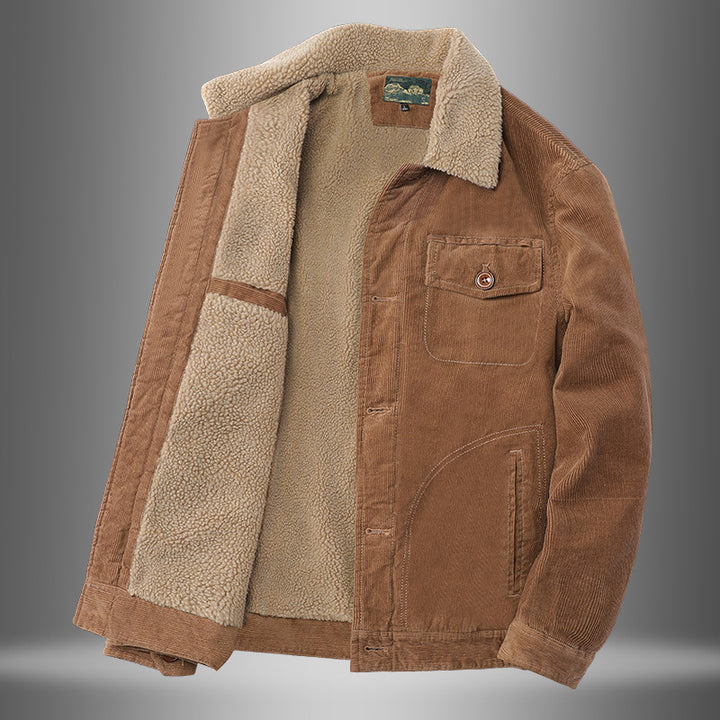Herren Lässige Cordjacke mit Teddyfutter Echo Archiv 1787797447