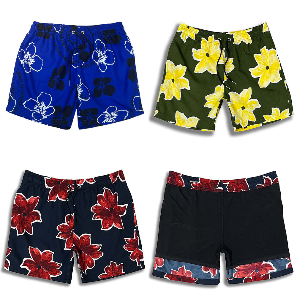 Herren Badeshorts mit hochwertigem Blumendesign und flexiblem Kordelzug Echoarchiv