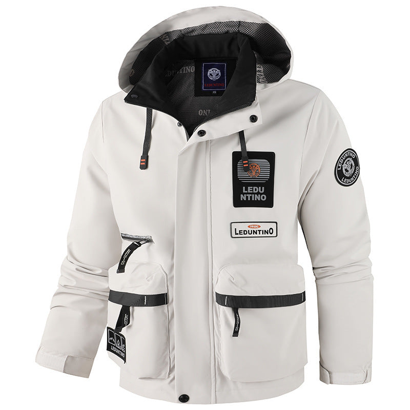 Herren nan technische Fieldjacke mit Kapuze und multifunktionalen Taschen, wasserabweisende Softshell Echo Archiv
