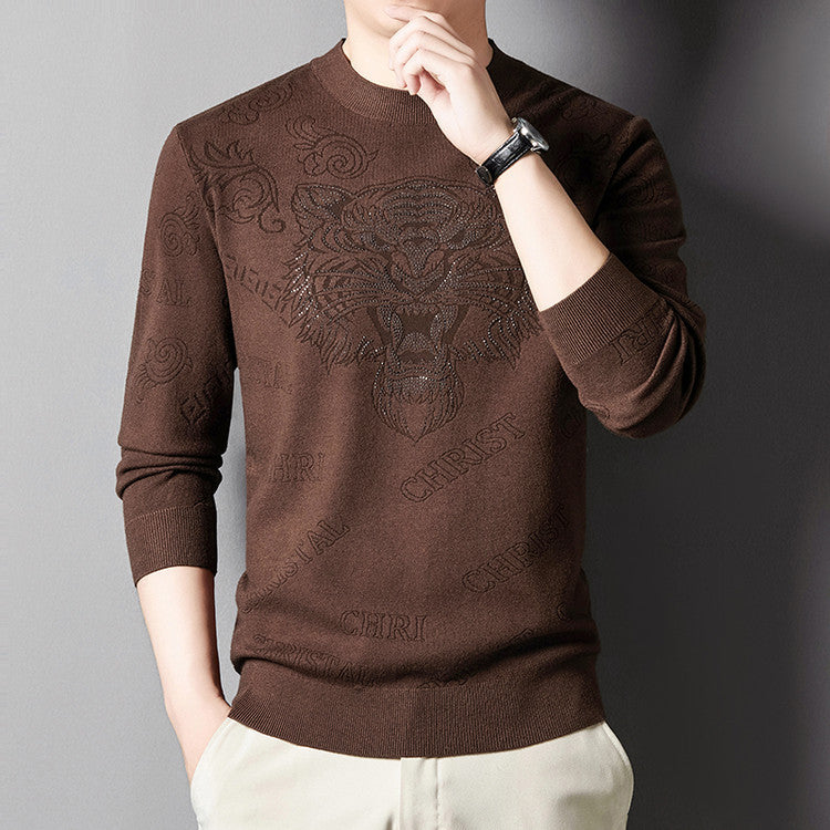 Herren Strickpullover mit einzigartigem Löwenmotiv Echoarchiv