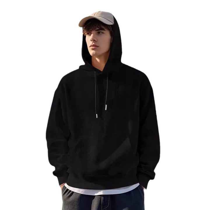 Herren Hoodie mit strukturiertem Design und Kängurutasche Echoarchiv