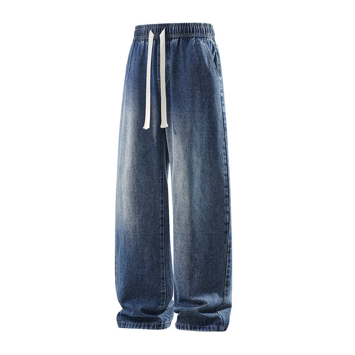 Herren Weite Denim-Freizeithose mit elastischem Bund, Tunnelzug & relaxed Baggy‑Silhouette Echoarchiv