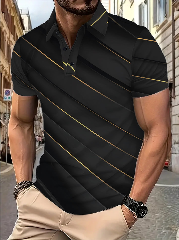 Herren Poloshirt mit innovativem Strukturdesign und modernen Akzenten Echoarchiv