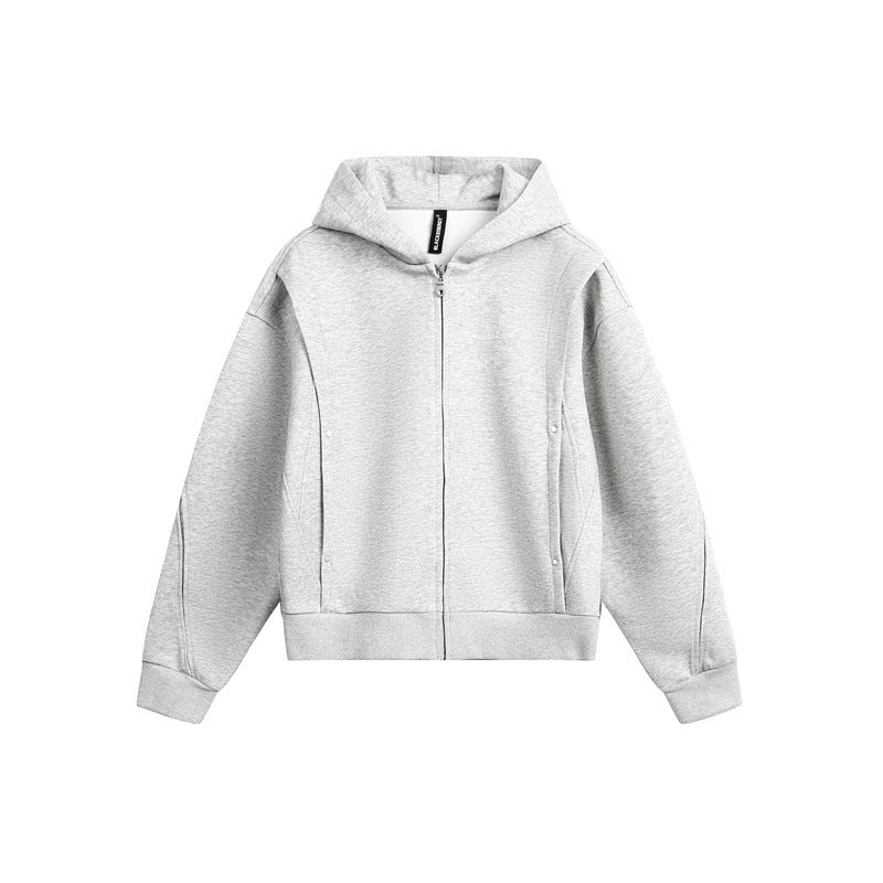 Unisex Oversize Kapuzen-Sweatjacke mit Reißverschluss und verdeckten Seitentaschen Echoarchiv