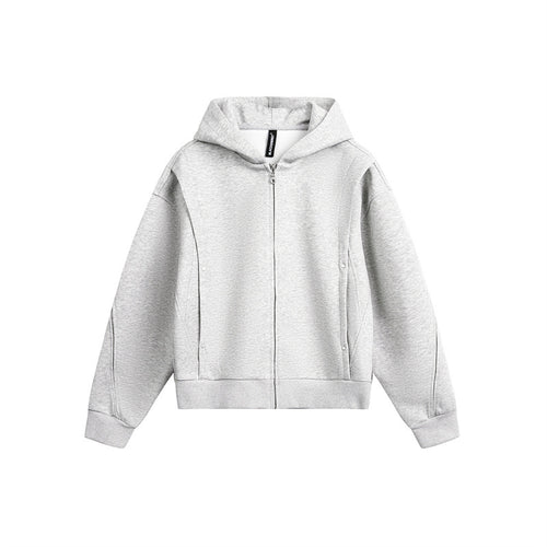 Unisex Oversize Kapuzen-Sweatjacke mit Reißverschluss und verdeckten Seitentaschen Echoarchiv