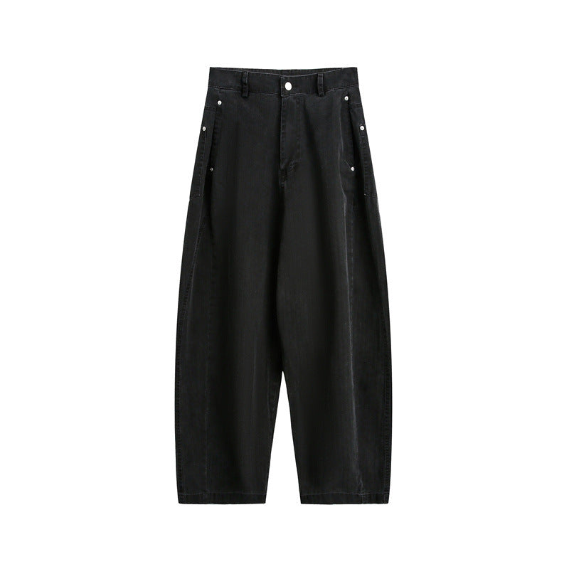 Damen Weite High‑Waist Cargo-Hose mit tiefem Schritt und aufgesetzten Seitentaschen Echoarchiv