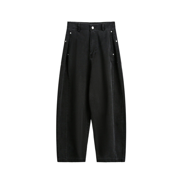 Damen Weite High‑Waist Cargo-Hose mit tiefem Schritt und aufgesetzten Seitentaschen Echoarchiv