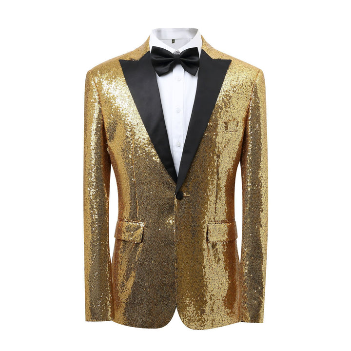 Herren Glamouröser Pailletten-Smokingblazer Echoarchiv