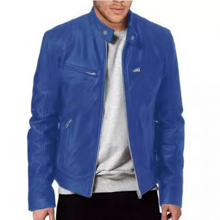 Herren hochwertige Biker-Lederjacke Echoarchiv