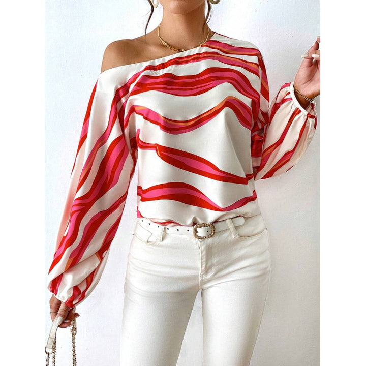 Damen Off-Shoulder Bluse mit kunstvollem Muster und voluminösen Ärmeln Echo Archiv