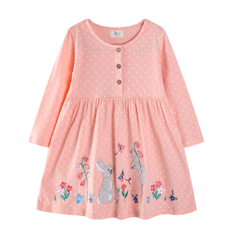 Mädchen Kleid mit niedlichem Hasenmotiv Echo Archiv