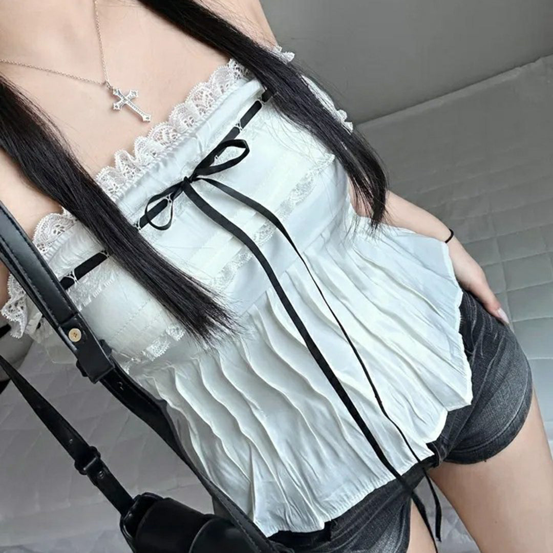 Damen Off-Shoulder Blusenshirt mit Rüschen und Bindeband Echo Archiv