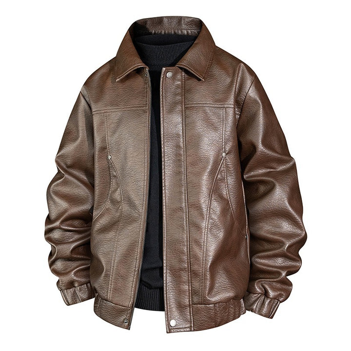 Herren Modische Kunstleder-Bomberjacke Echo Archiv
