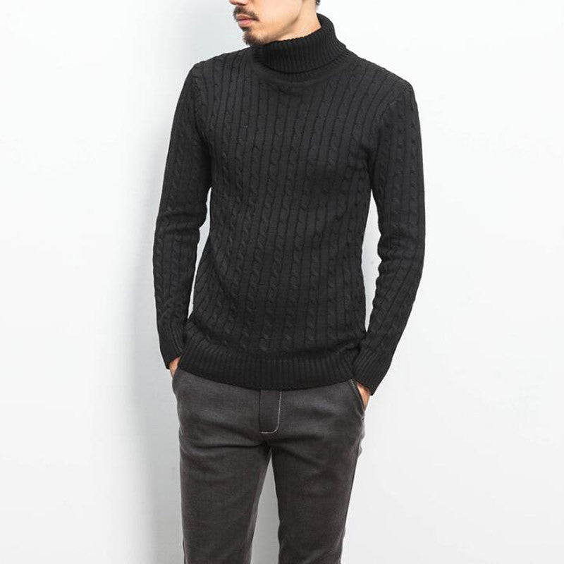 Herren nan Feinstrick-Rollkragenpullover mit Zopfmuster und schmaler Silhouette Echo Archiv