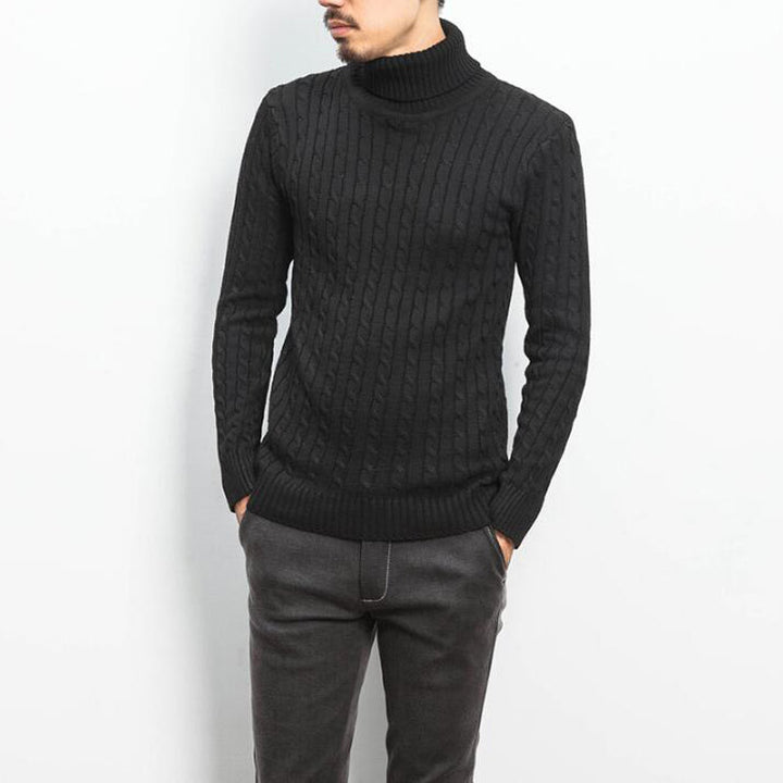 Herren nan Feinstrick-Rollkragenpullover mit Zopfmuster und schmaler Silhouette Echo Archiv
