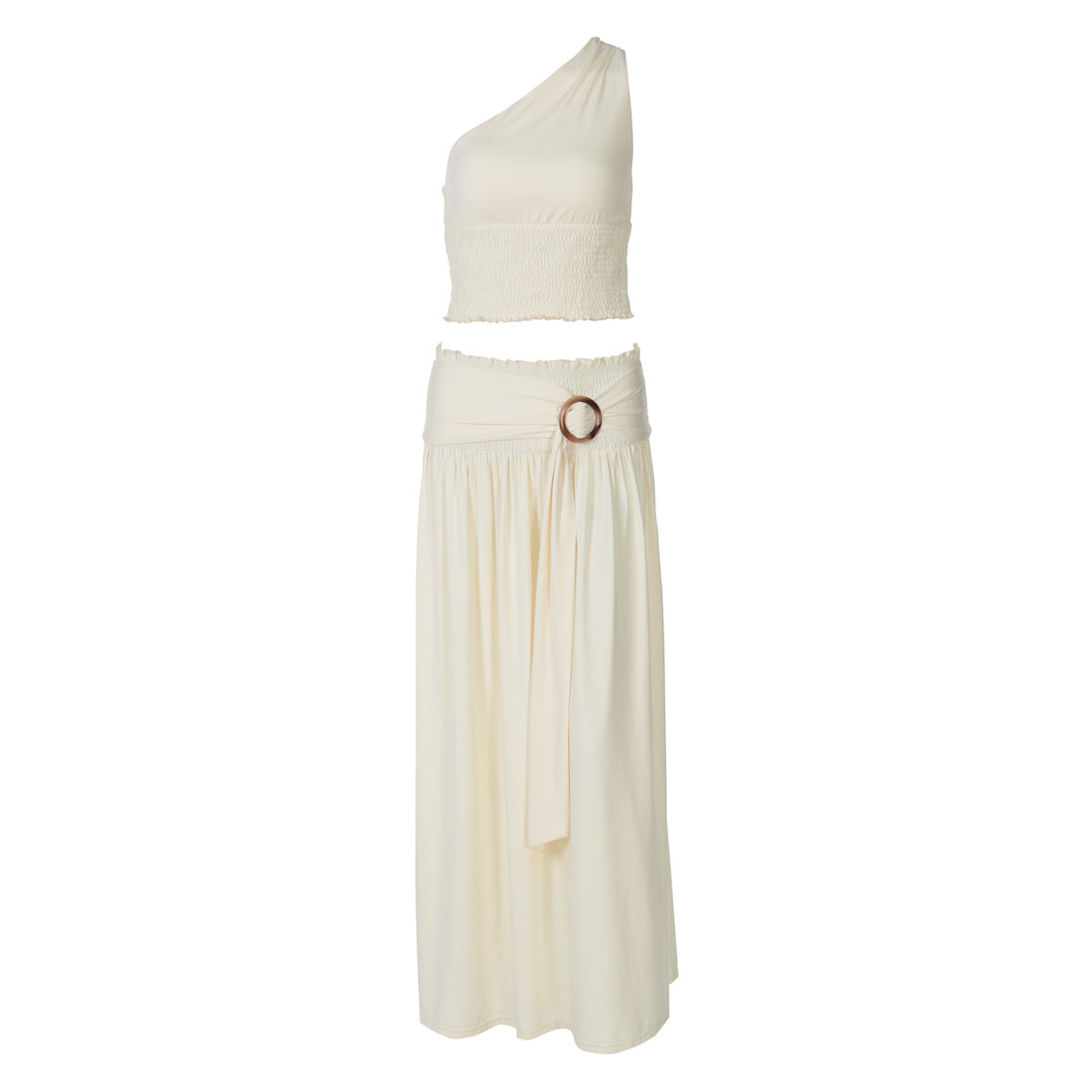 Damen Einseitiges Maxikleid mit raffinierter Drapierung – Valéora