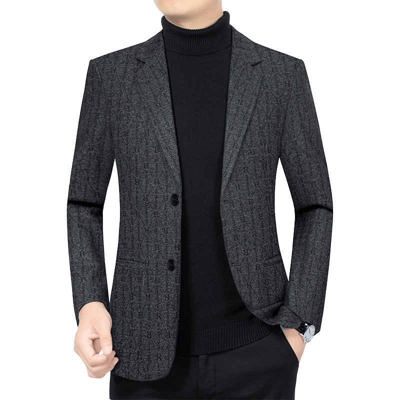 Herren Modernes Einreihiges City-Blazer mit aufgesetzten Taschen und leichter Halbfütterung – Tianoro