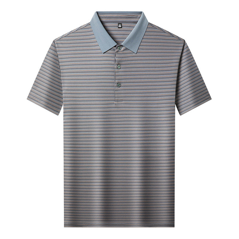 Herren Kurzarm Poloshirt mit innovativem Streifenmuster und atmungsaktiver Technologie Echoarchiv