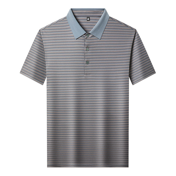 Herren Kurzarm Poloshirt mit innovativem Streifenmuster und atmungsaktiver Technologie Echoarchiv