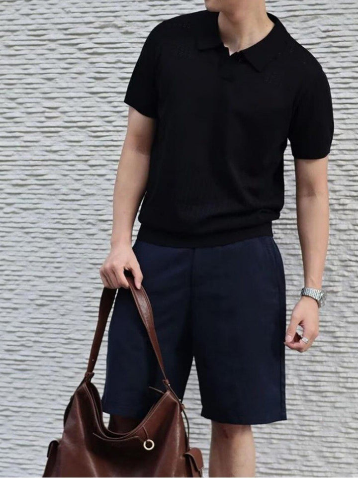 Herren Elegantes Polohemd mit strukturierter Oberfläche Echo Archiv