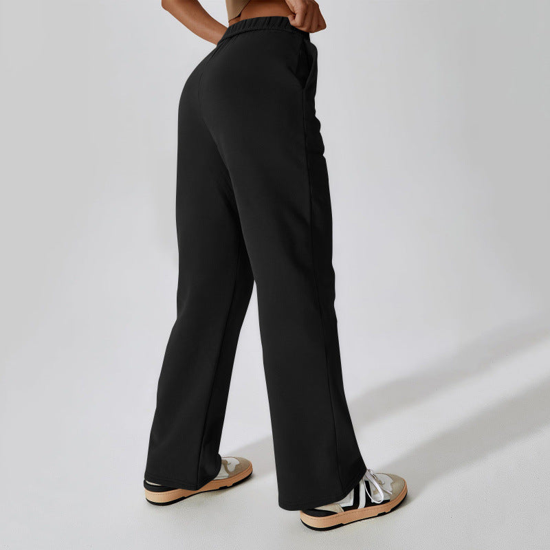 Damen nan hochgeschnittene ausgestellte Loungehose mit elastischem Komfortbund und verdeckten Eingrifftaschen Echo Archiv