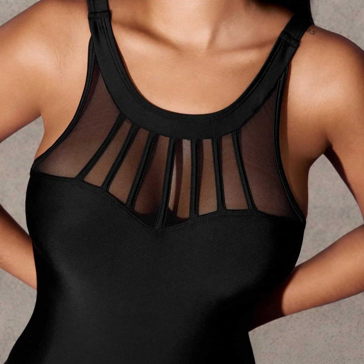 Damen Einteiliger Badeanzug mit modischem Mesh-Detail Echo Archiv