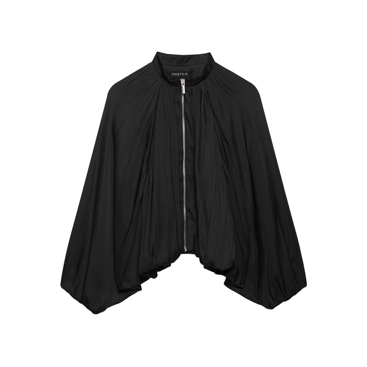 Damen Plissierte Cape-Jacke mit Reißverschluss und Stehkrragen Echo Archiv