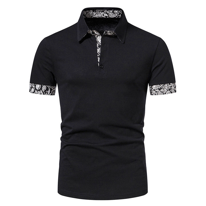Herren Poloshirt mit modernem Paisleymuster und sportlichem Schnitt Echoarchiv